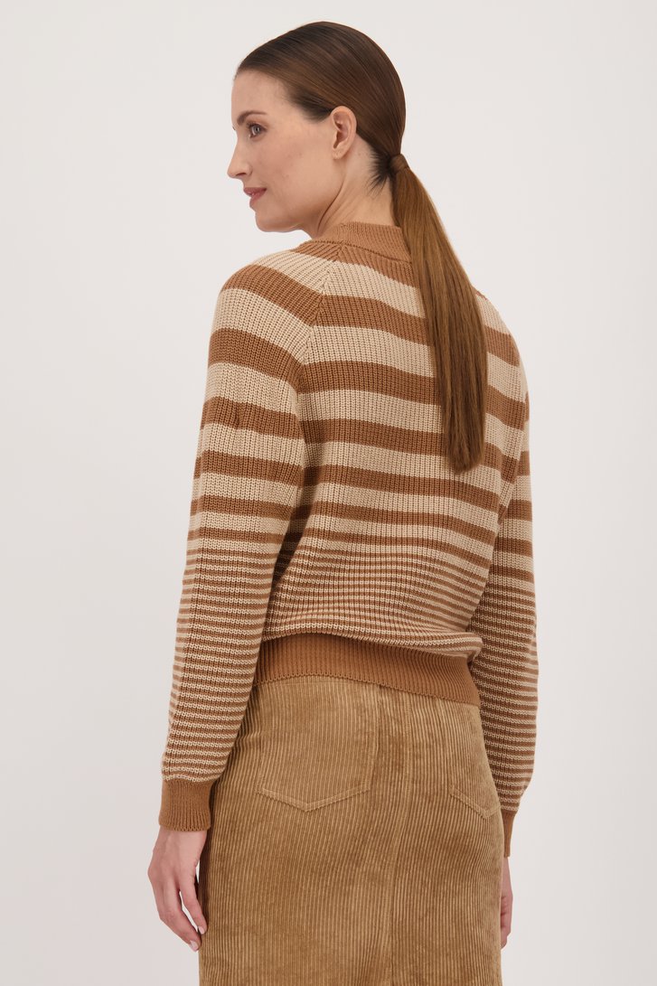 Pull tricoté beige-marron de AC by Annelien Coorevits pour Femmes