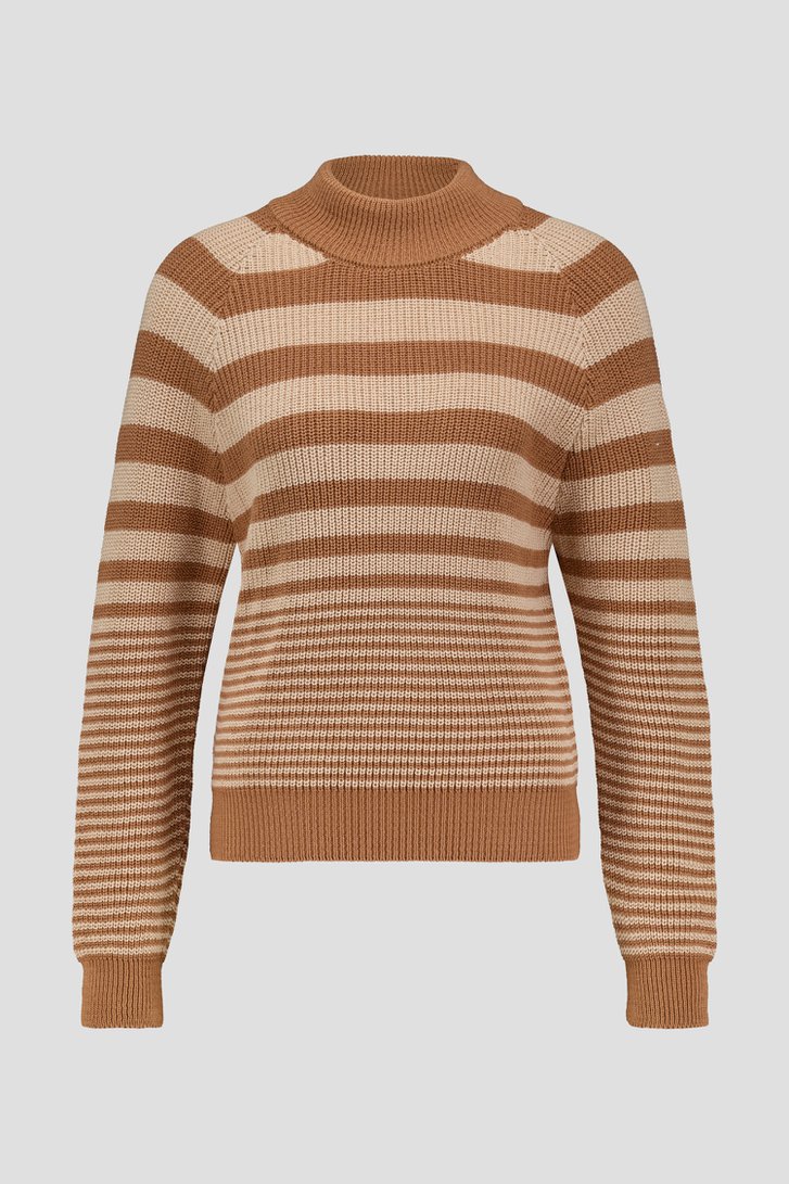 Pull tricoté beige-marron de AC by Annelien Coorevits pour Femmes