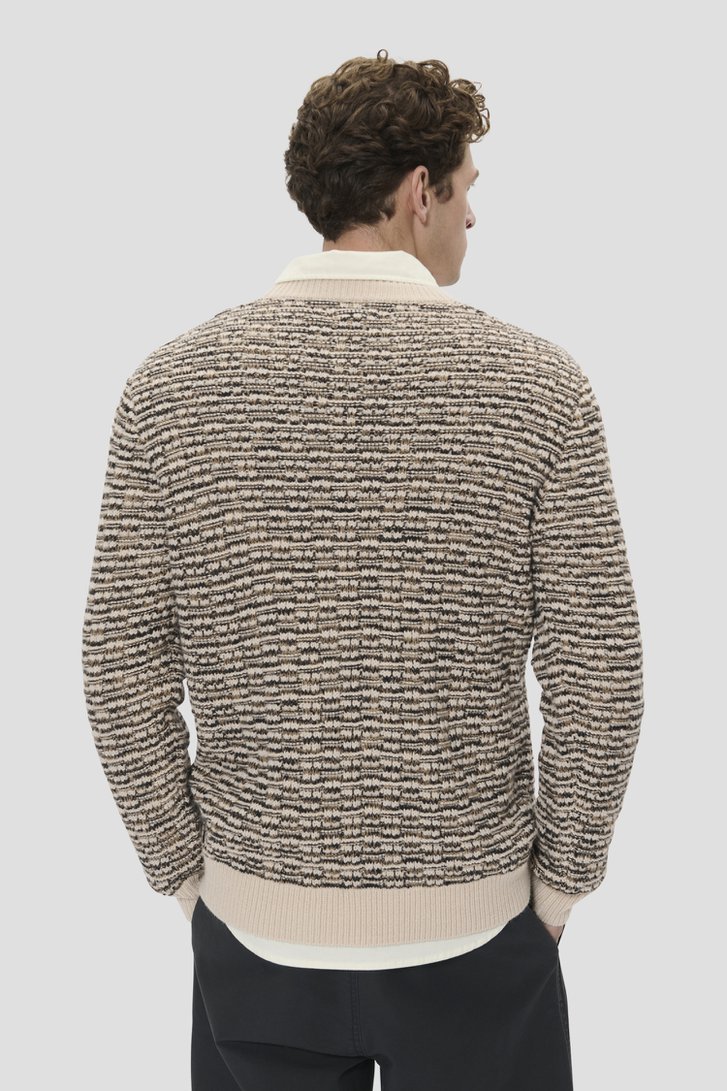 Le dos de Pull tricoté beige-marron de Matinique pour Hommes