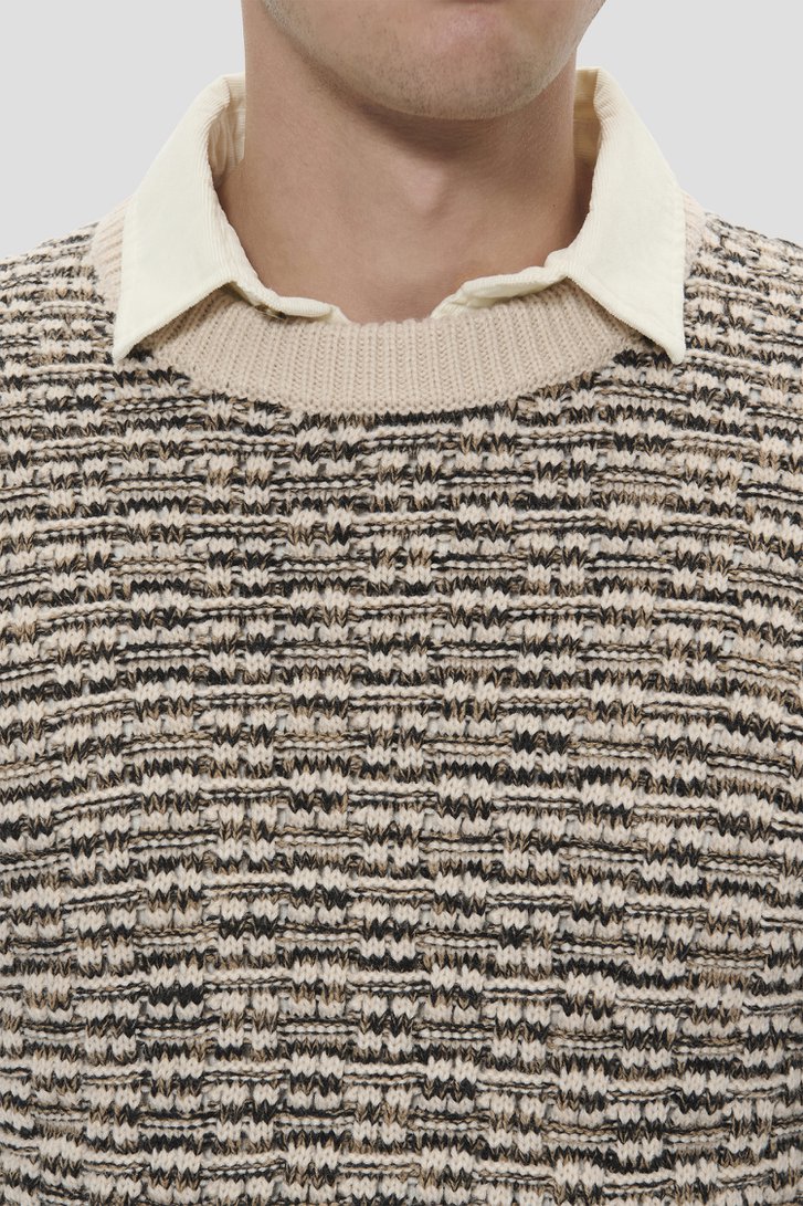 Détail de Pull tricoté beige-marron de Matinique pour Hommes