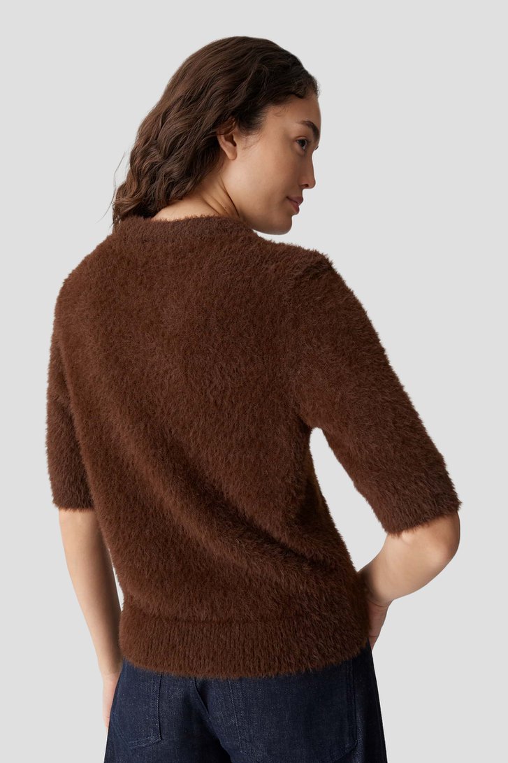 Le dos de Pull tricoté brun doux de Opus pour Femmes