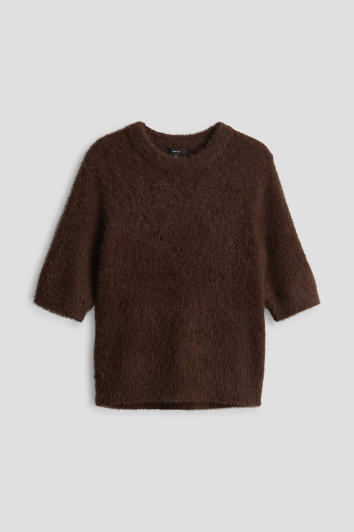 Photo produit 1 de Pull tricoté brun doux de Opus pour Femmes
