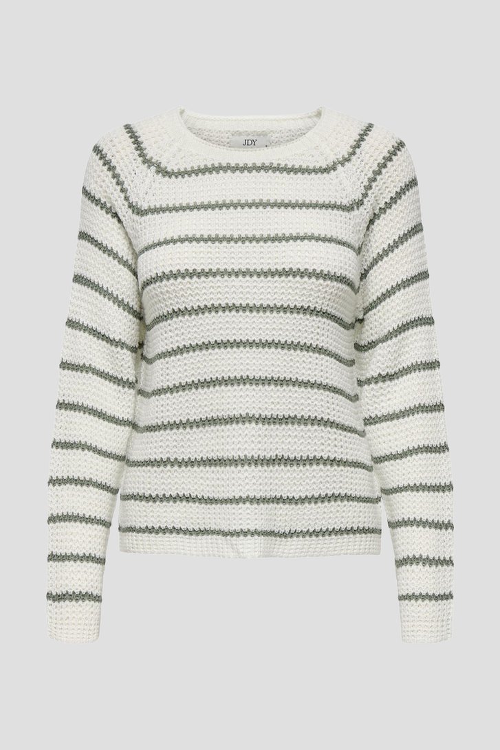Pull tricoté écru avec motif rayé vert de JDY pour Femmes