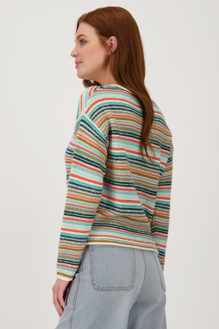Pull tricoté multicolore à encolure ronde de Libelle pour Femmes