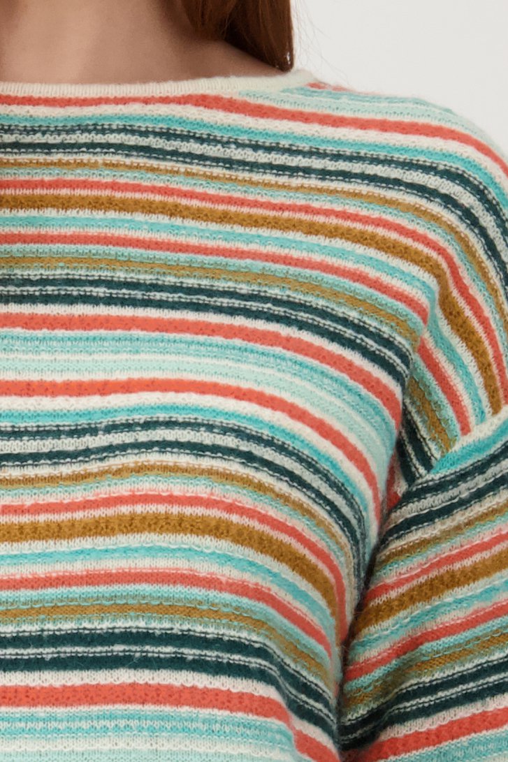 Pull tricoté multicolore à encolure ronde de Libelle pour Femmes