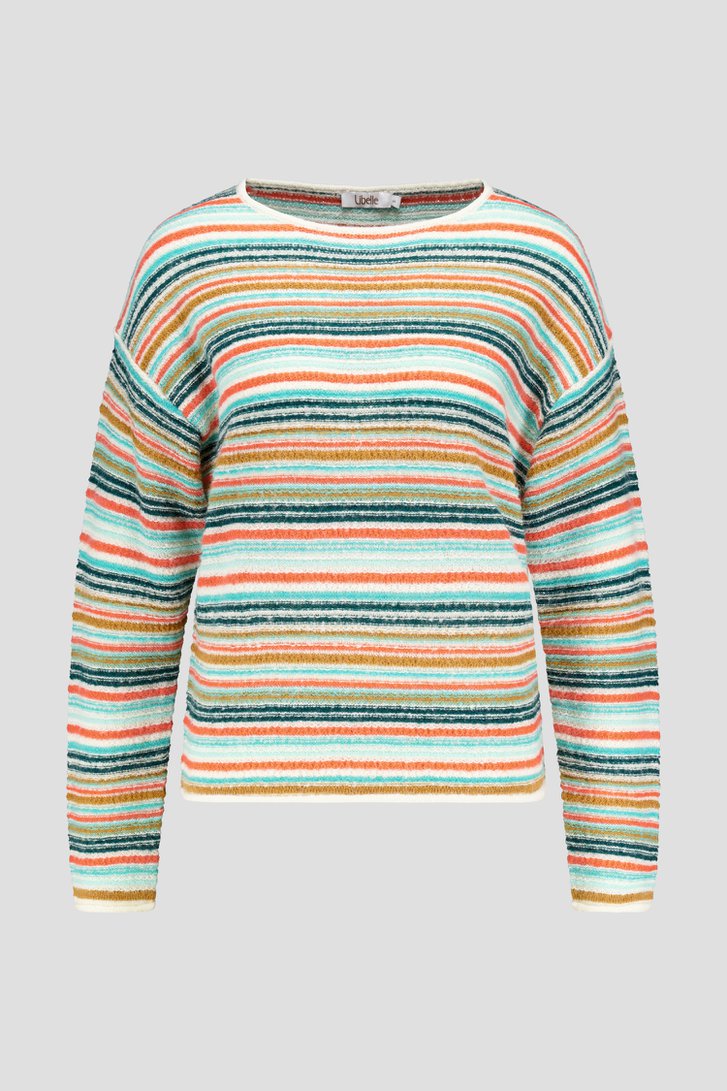 Pull tricoté multicolore à encolure ronde de Libelle pour Femmes