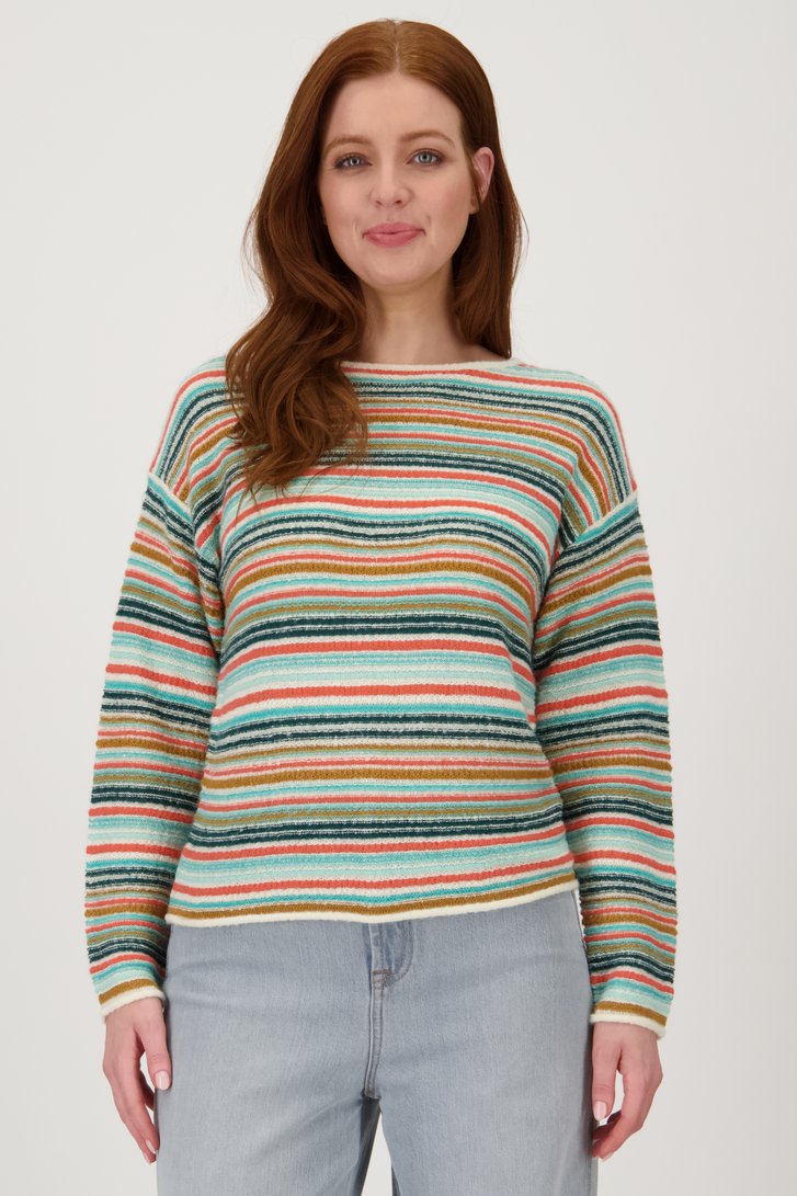 Pull tricoté multicolore à encolure ronde de Libelle pour Femmes