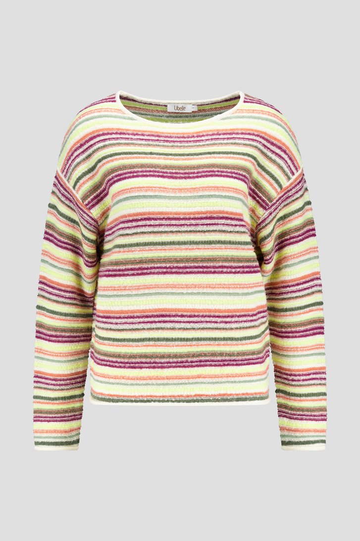 Pull tricoté multicolore à encolure ronde de Libelle pour Femmes