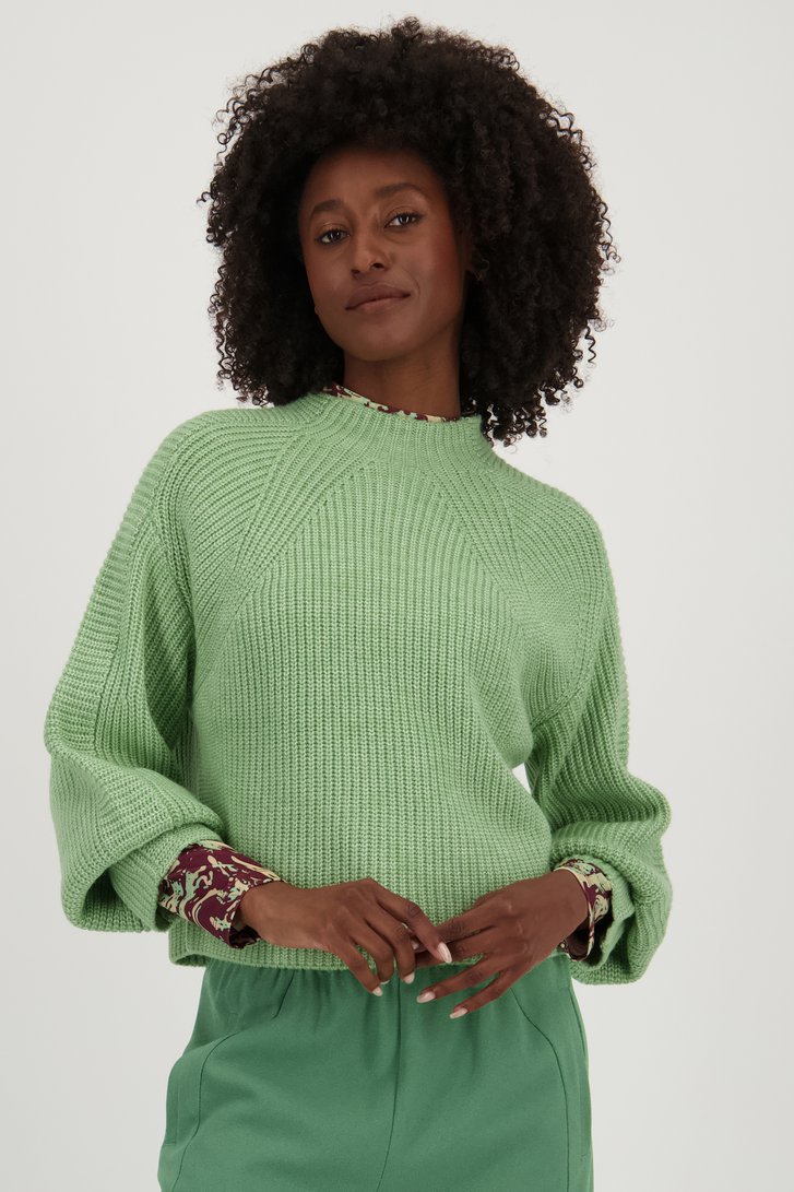 Pull tricoté vert clair à manches amples de Louise pour Femmes