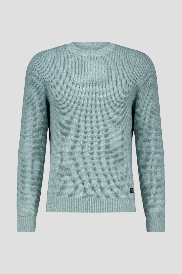 Pull tricoté vert mélangé de Ravøtt pour Hommes