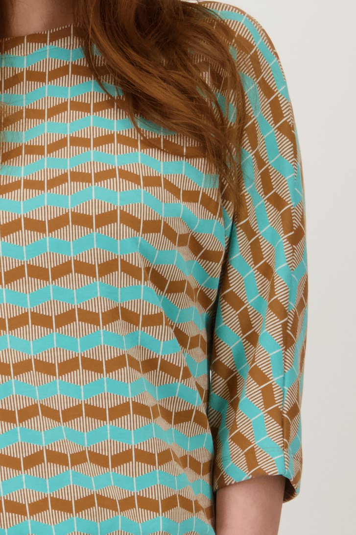 Pull turquoise avec imprimé de Libelle pour Femmes