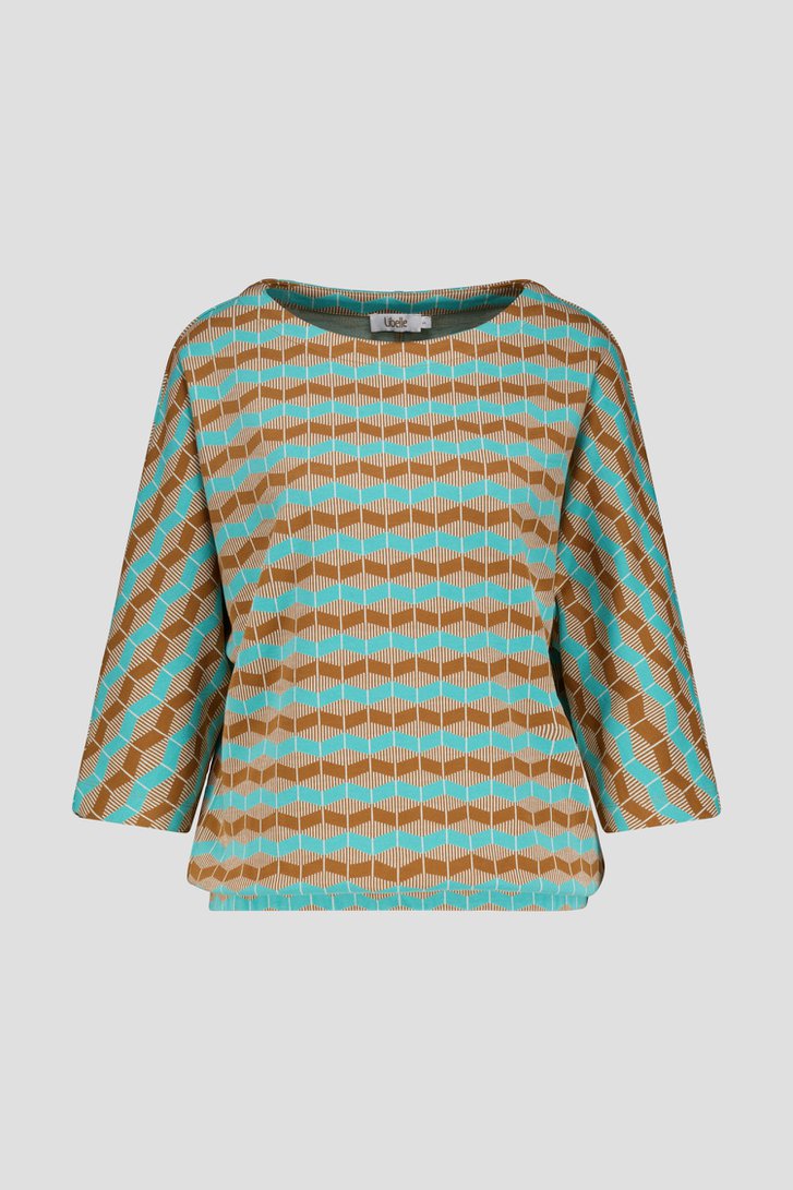 Pull turquoise avec imprimé de Libelle pour Femmes