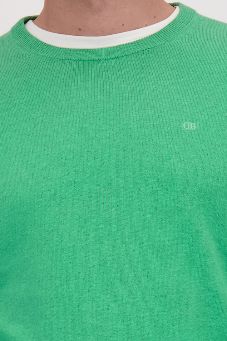 Pull vert à col rond de Dansaert Blue pour Hommes