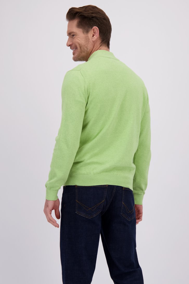Le dos de Pull vert à col zippé de Dansaert Blue pour Hommes
