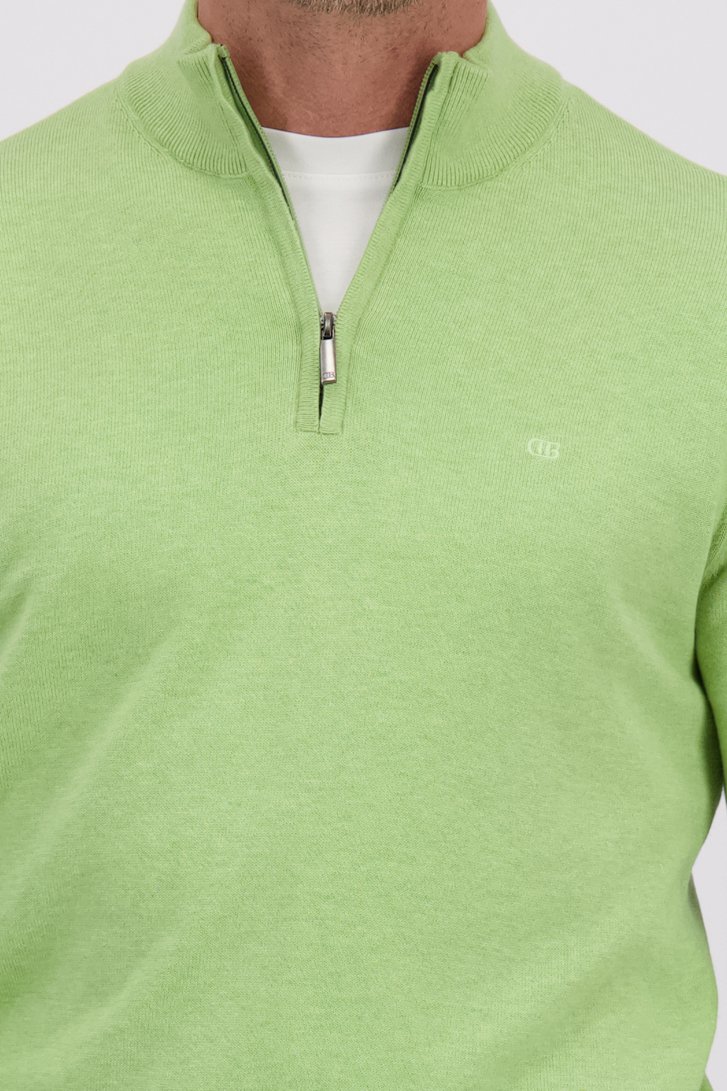 Détail de Pull vert à col zippé de Dansaert Blue pour Hommes