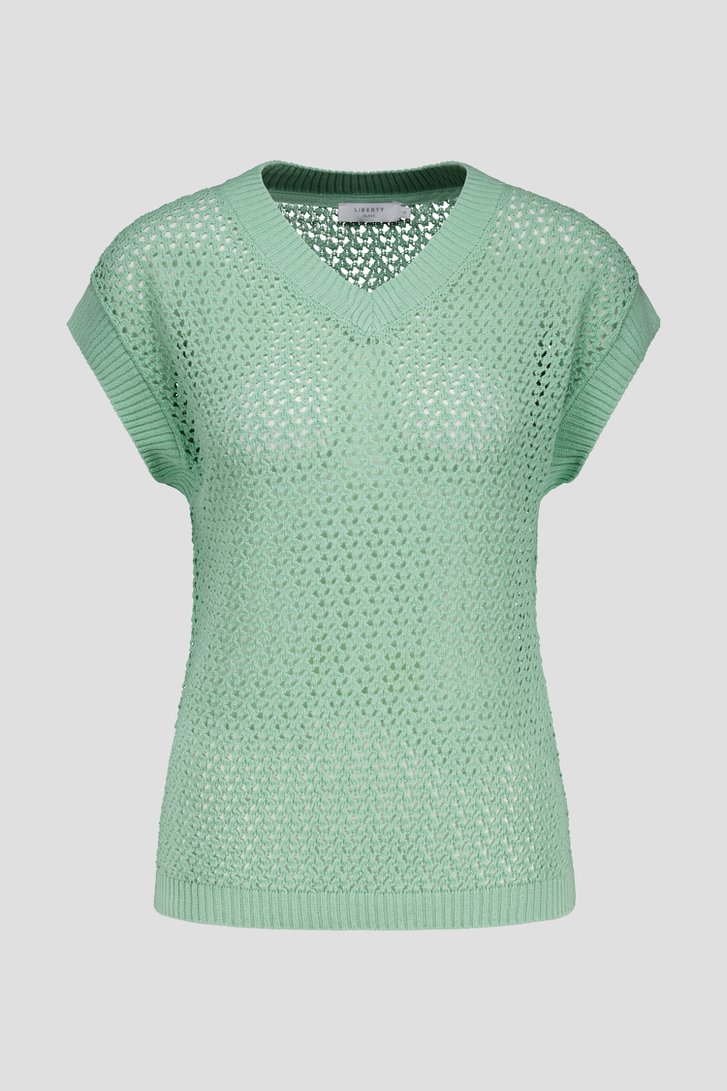Pull vert à motief ajouré et manches courtes de Liberty Island pour Femmes
