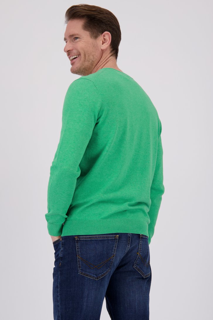 Pull vert avec col en V de Dansaert Blue pour Hommes