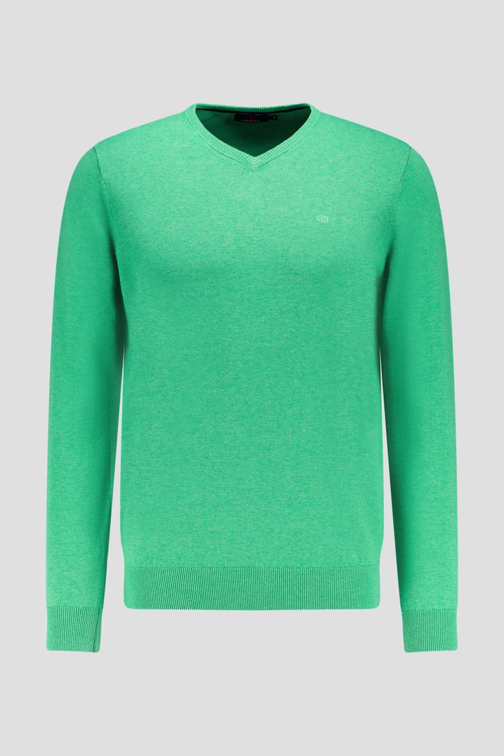 Pull vert avec col en V de Dansaert Blue pour Hommes