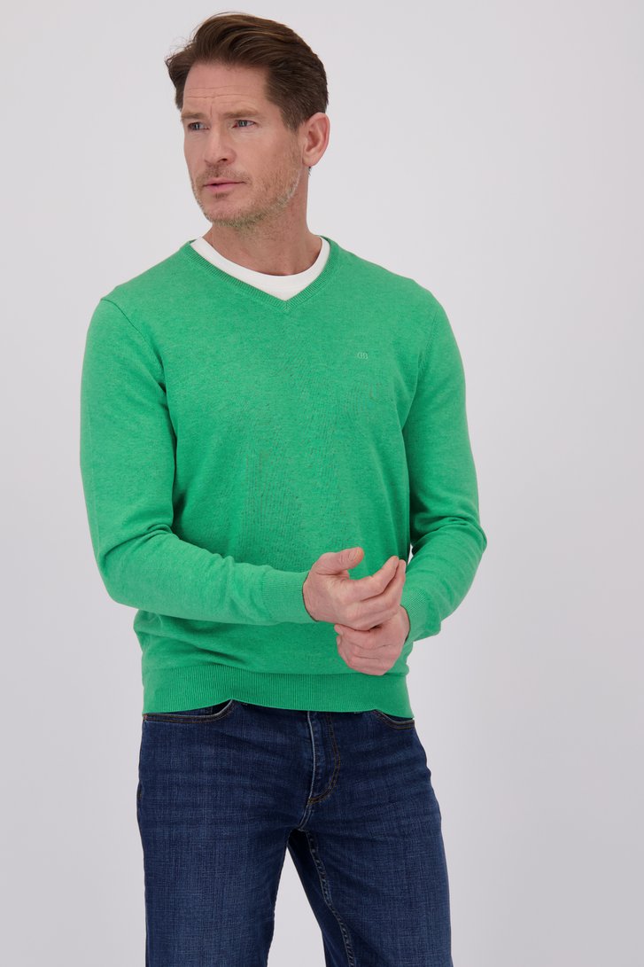 Pull vert avec col en V de Dansaert Blue pour Hommes