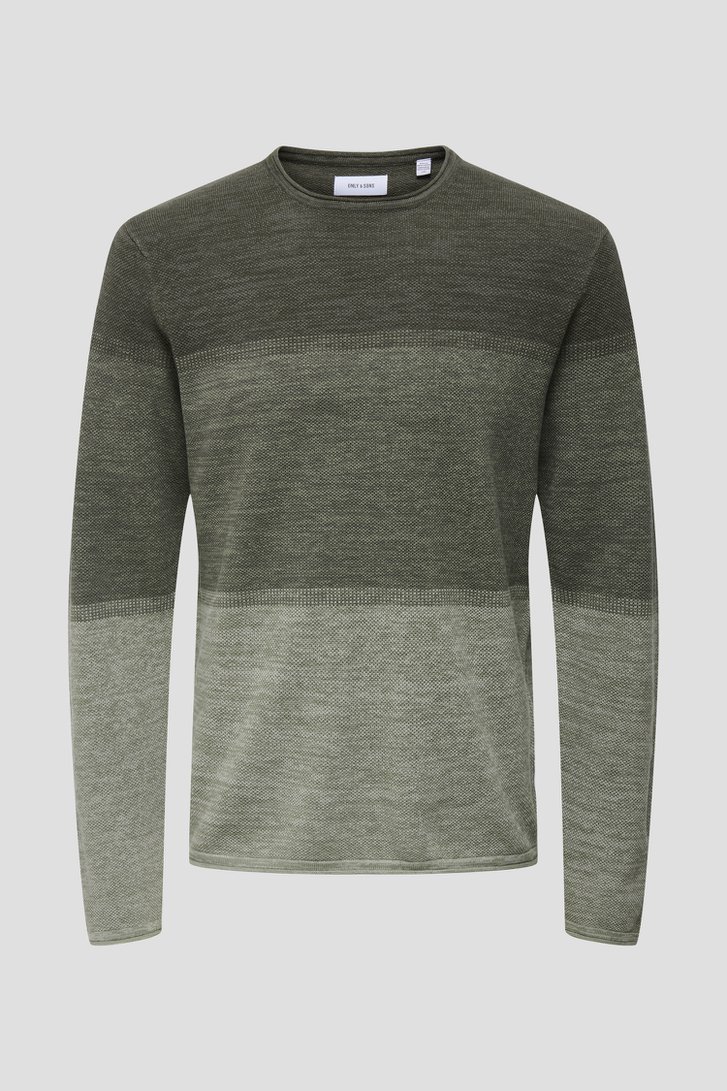 Pull vert avec dégradé de couleurs de ONLY & SONS pour Hommes