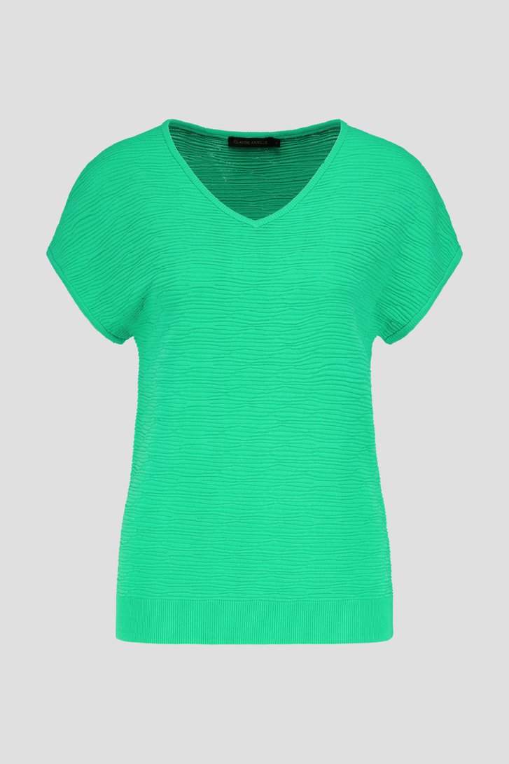 Pull vert avec structure ondulée de Claude Arielle pour Femmes