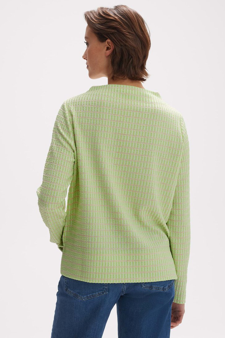 Pull vert avec tissu texturé gaufré de Opus pour Femmes