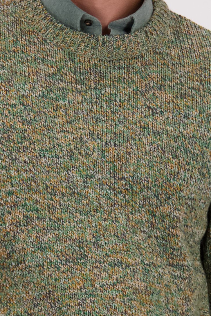 Détail de Pull vert chiné à encolure ronde de Bluefields pour Hommes