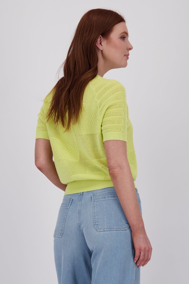 Pull vert citron à motif ajouré de Libelle pour Femmes