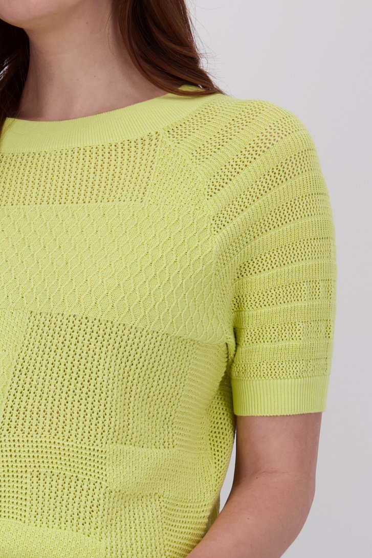 Pull vert citron à motif ajouré de Libelle pour Femmes