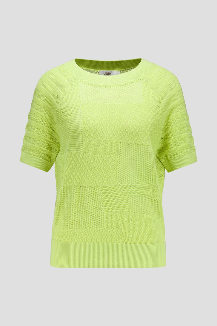 Pull vert citron à motif ajouré de Libelle pour Femmes