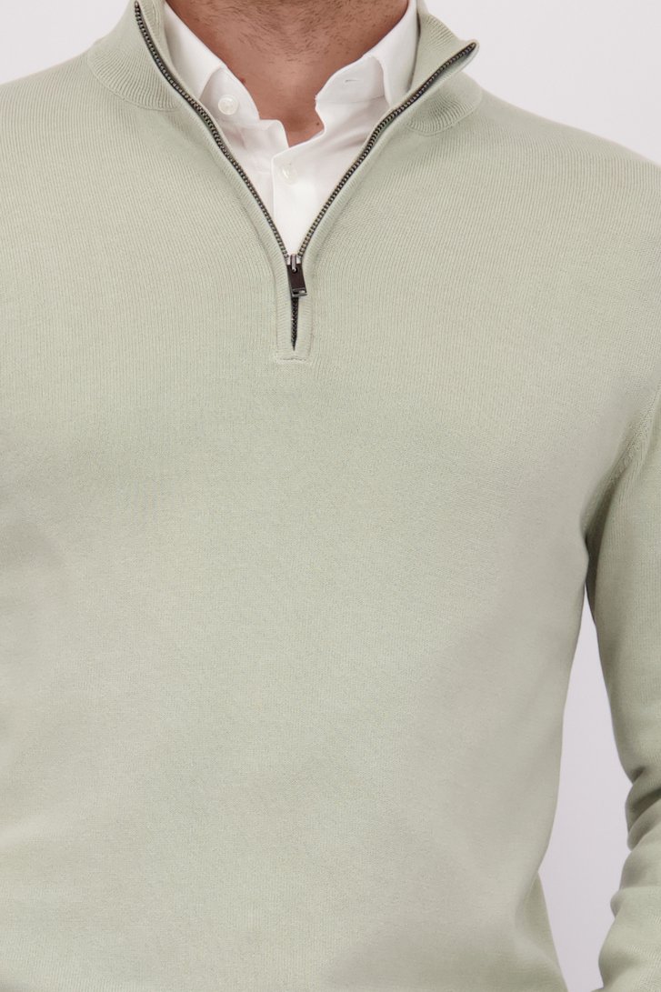 Détail de Pull vert clair à col zippé de Michaelis pour Hommes