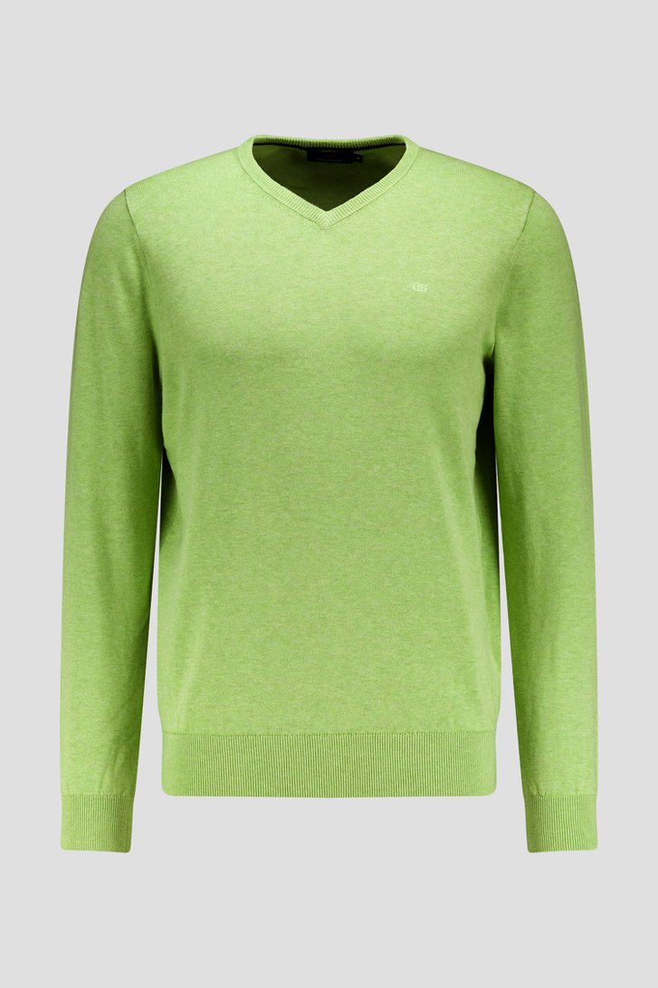 Pull vert clair avec col en V de Dansaert Blue pour Hommes