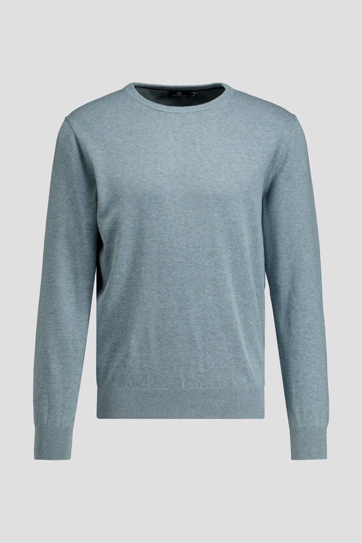 Photo produit 1 de Pull vert d’eau en coton à col rond de Dansaert Blue pour Hommes