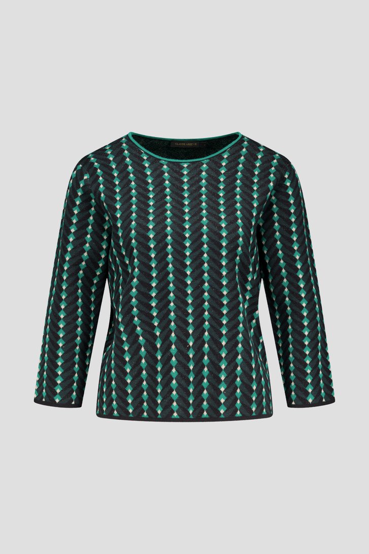 Pull vert en jersey fin de Claude Arielle pour Femmes
