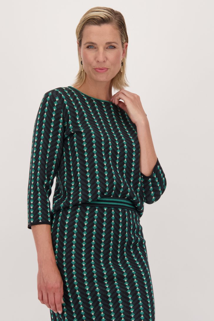 Pull vert en jersey fin de Claude Arielle pour Femmes