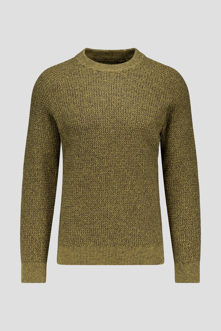 Photo produit 1 de Pull vert-jaune mélangé avec col rond  de Ravøtt pour Hommes