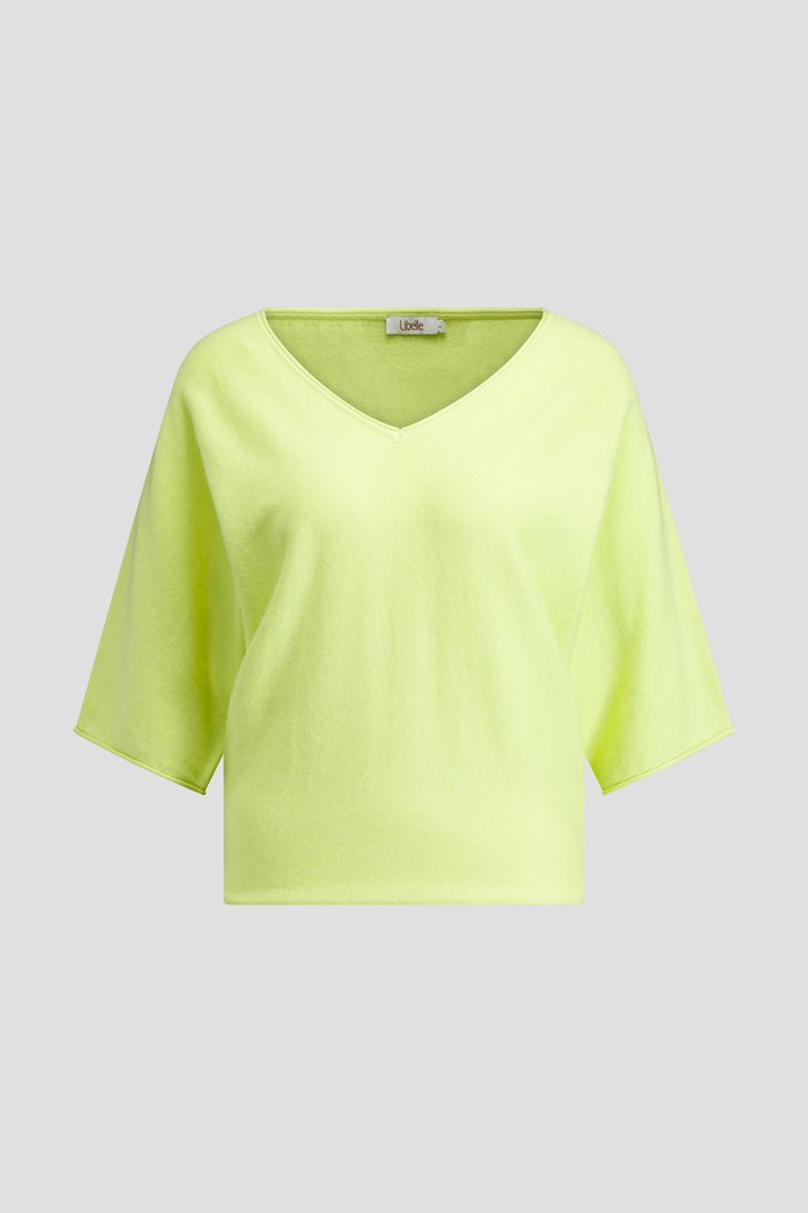 Photo produit 1 de Pull vert lime à col en V de Libelle pour Femmes