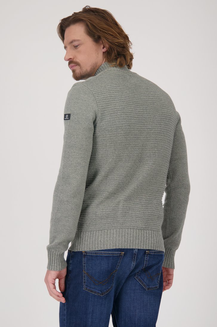 Pull vert mélangé avec fermeture zippée de Bluefields pour Hommes