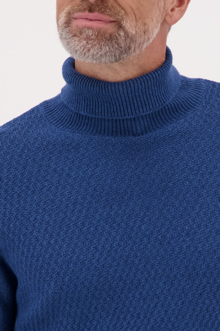 Pull vert pétrole à col roulé de Dansaert Blue pour Hommes
