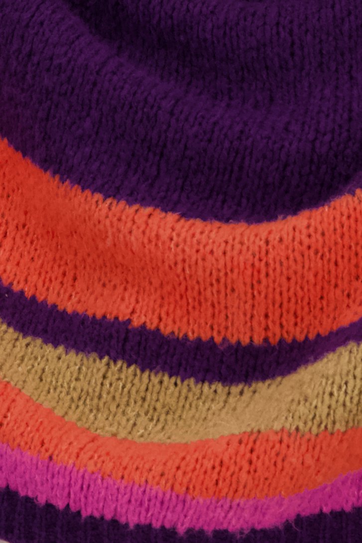 Pull violet à motifs rayés  de Geisha pour Femmes