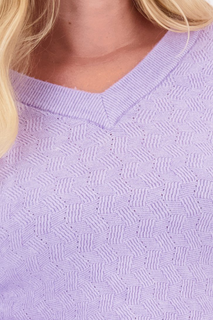 Détail de Pull violet clair avec col en V de Liberty Loving nature pour Femmes