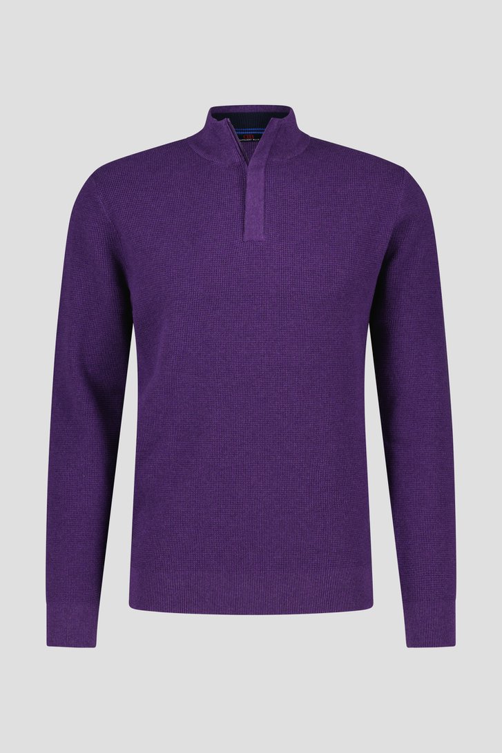 Pull violet foncé à col montant de Dansaert Blue pour Hommes