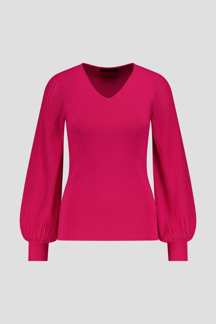 Photo produit 1 de Pull violet-rose à manches longues bouffantes de Claude Arielle pour Femmes