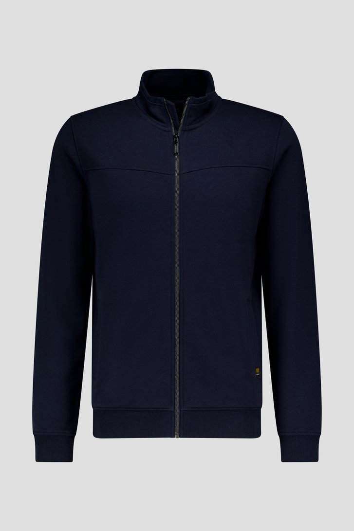 Pull zippé bleu foncé de Liberty Island pour Hommes