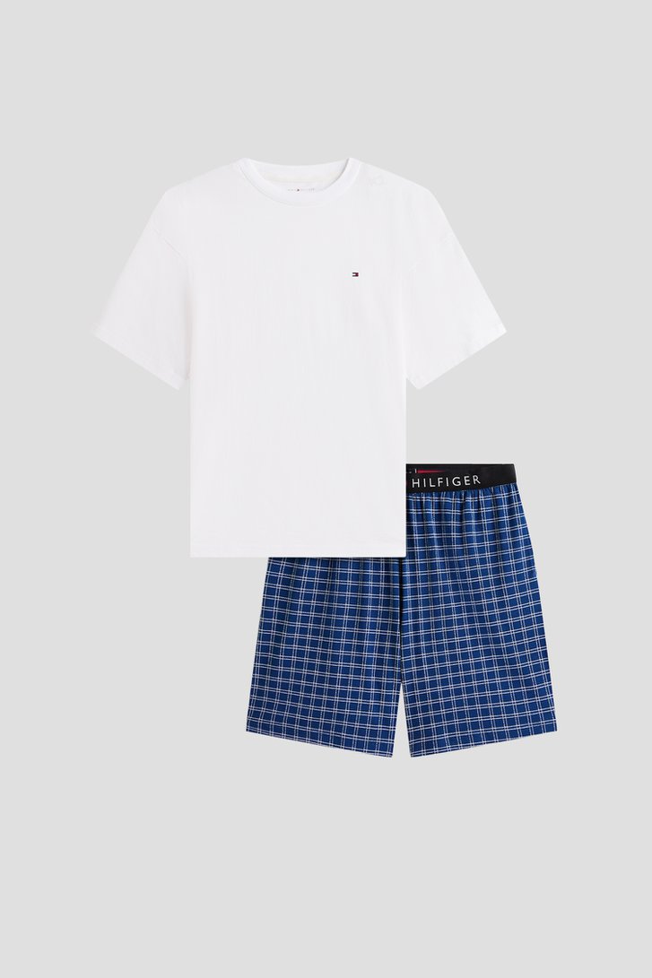 Photo produit 1 de Pyjama avec T-shirt blanc et short bleu de Tommy Hilfiger pour Hommes