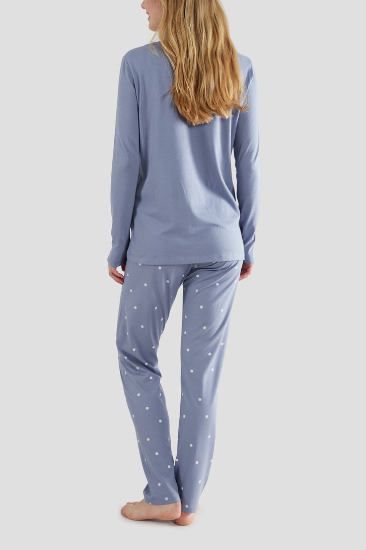 Pyjama bleu avec manches longues et pantalon de Tom Tailor pour Femmes