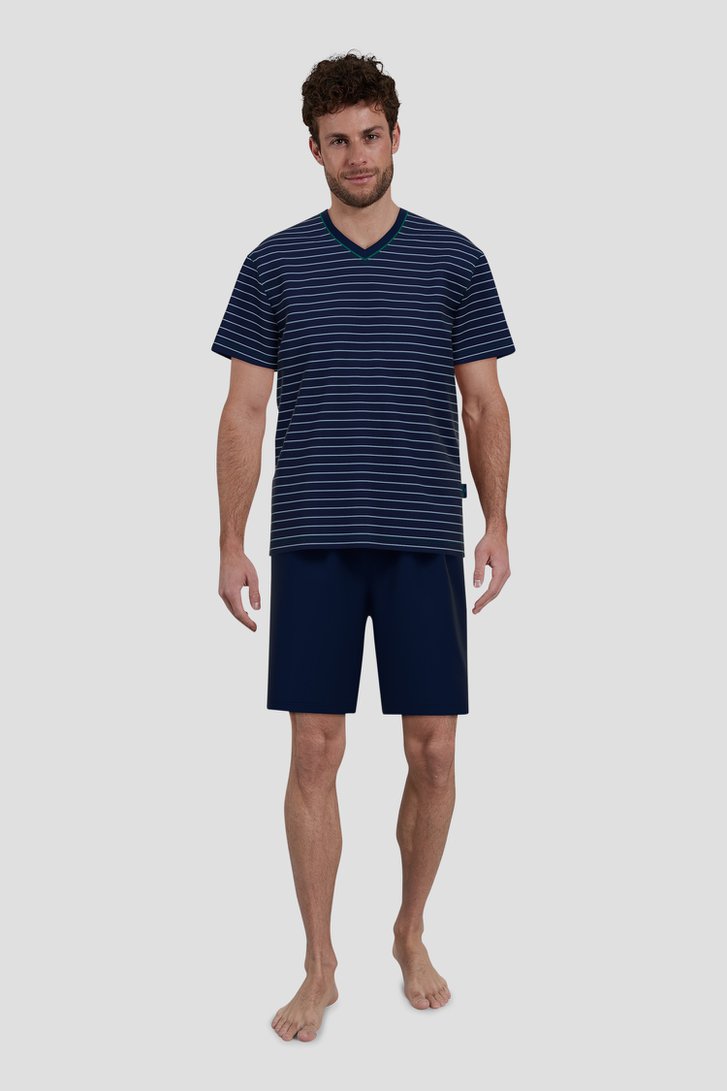 Pyjama bleu avec T-shirt et short de Liberty Island pour Hommes