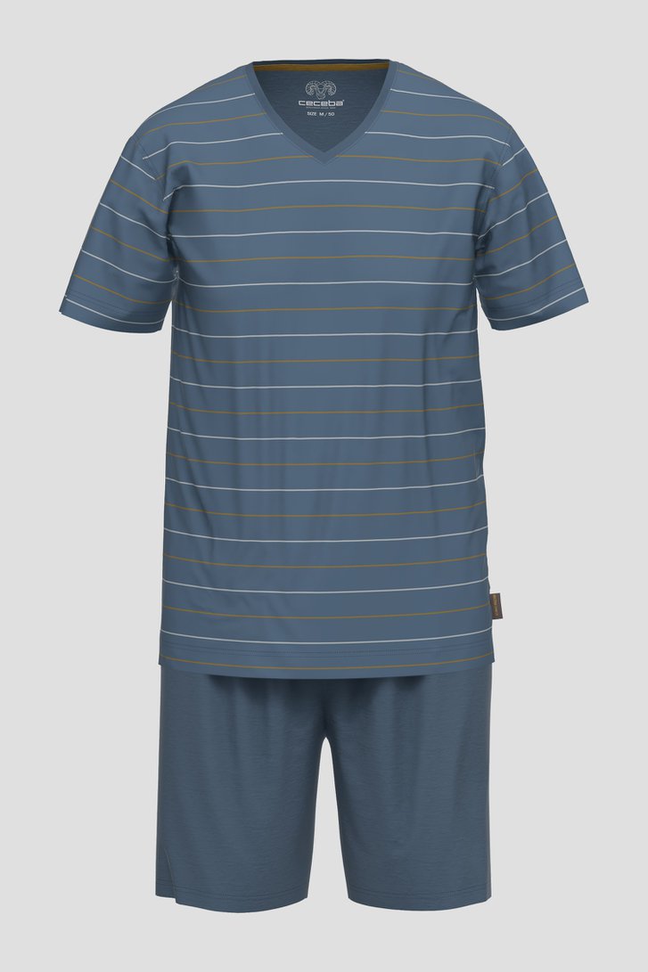 Pyjama bleu avec T-shirt et short de Liberty Island pour Hommes