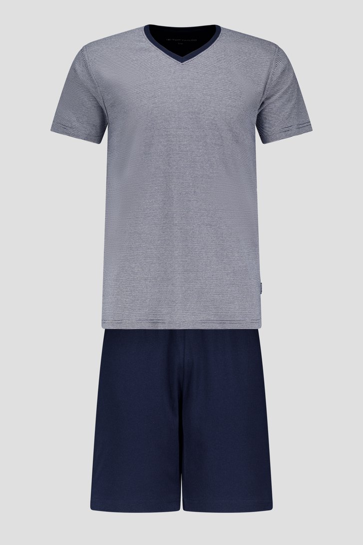 Pyjama bleu foncé avec T-shirt et short de Tom Tailor pour Hommes