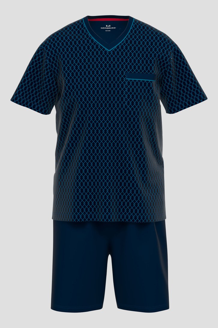 Pyjama bleu marine avec short de Götzburg pour Hommes